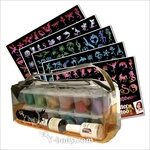 Glitter Tattoo Kit Starter - 5 Poster - 825 Stencils
