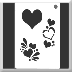 QEZ Stencil - Heart Effects - Glitter Stencils